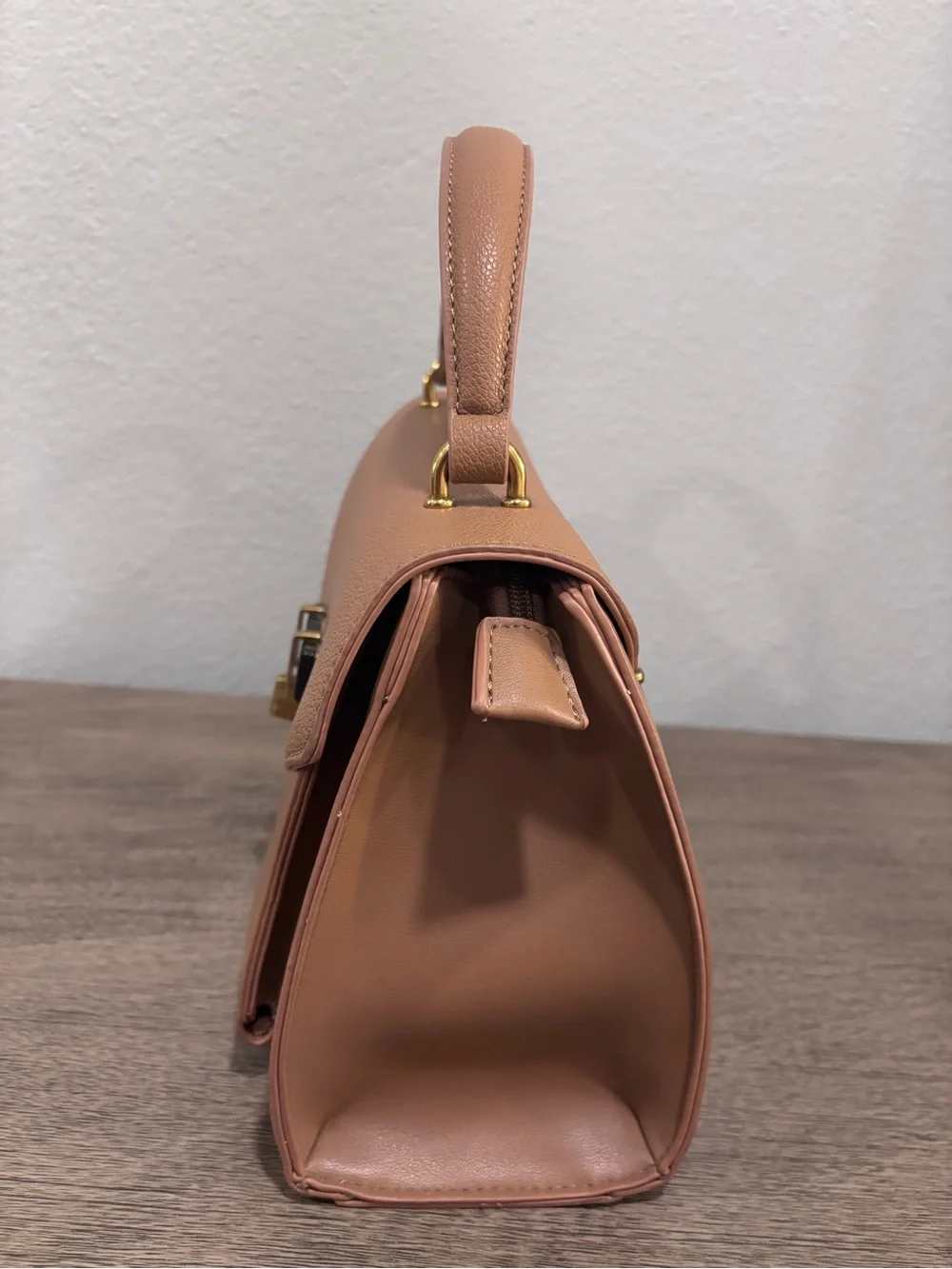 Tan/ Cognac Vegan Leather Top-Handle Women's Satchel